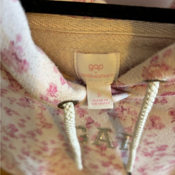 Gap X LoveShackFancy Cropped Floral Logo Hoodie Small - Picture 3 of 10
